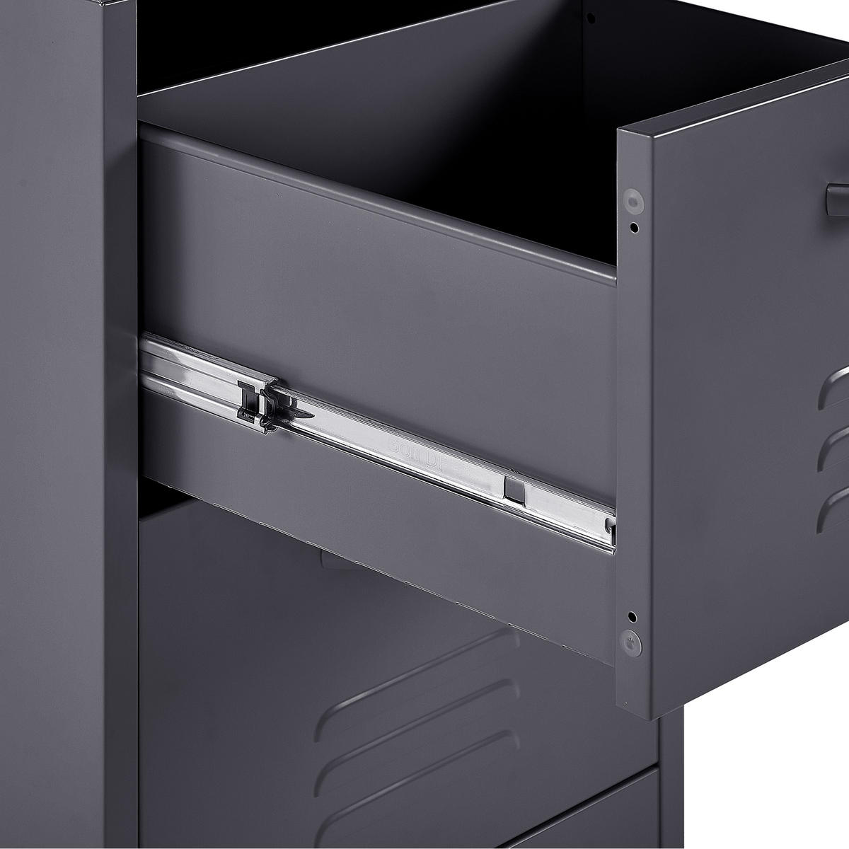 AKTENSCHRANK schwarz Wostok - Schwarz, Metall (43/103/40cm) - Beliani