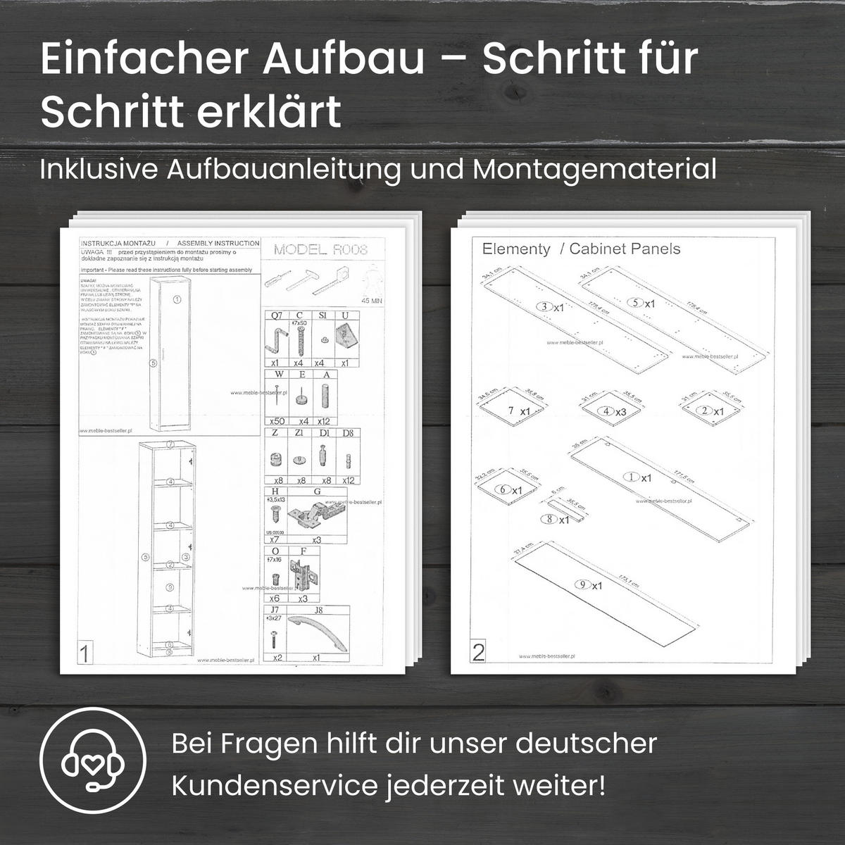REGAL mit 4 Einlegeböden und 1 Tür in Weiß - Weiß, Holzwerkstoff (39/180/35cm) - Home Collective