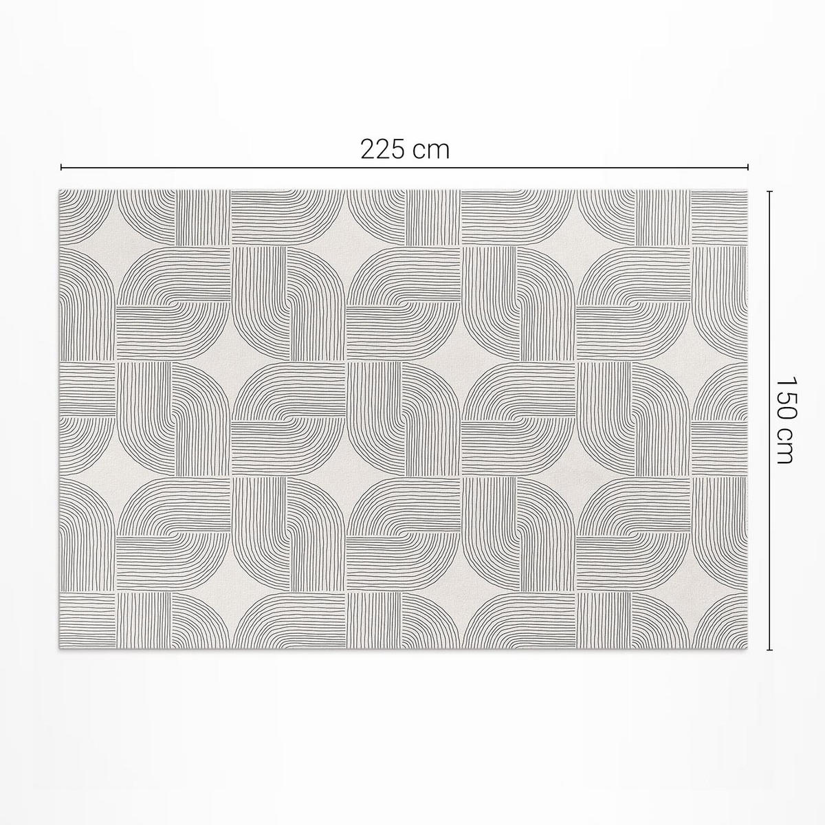 TEPPICH 150x225 cm Linearer Zopf Vintage Muster - Hellgrau, Kunststoff (150/225cm) - Wallfluent