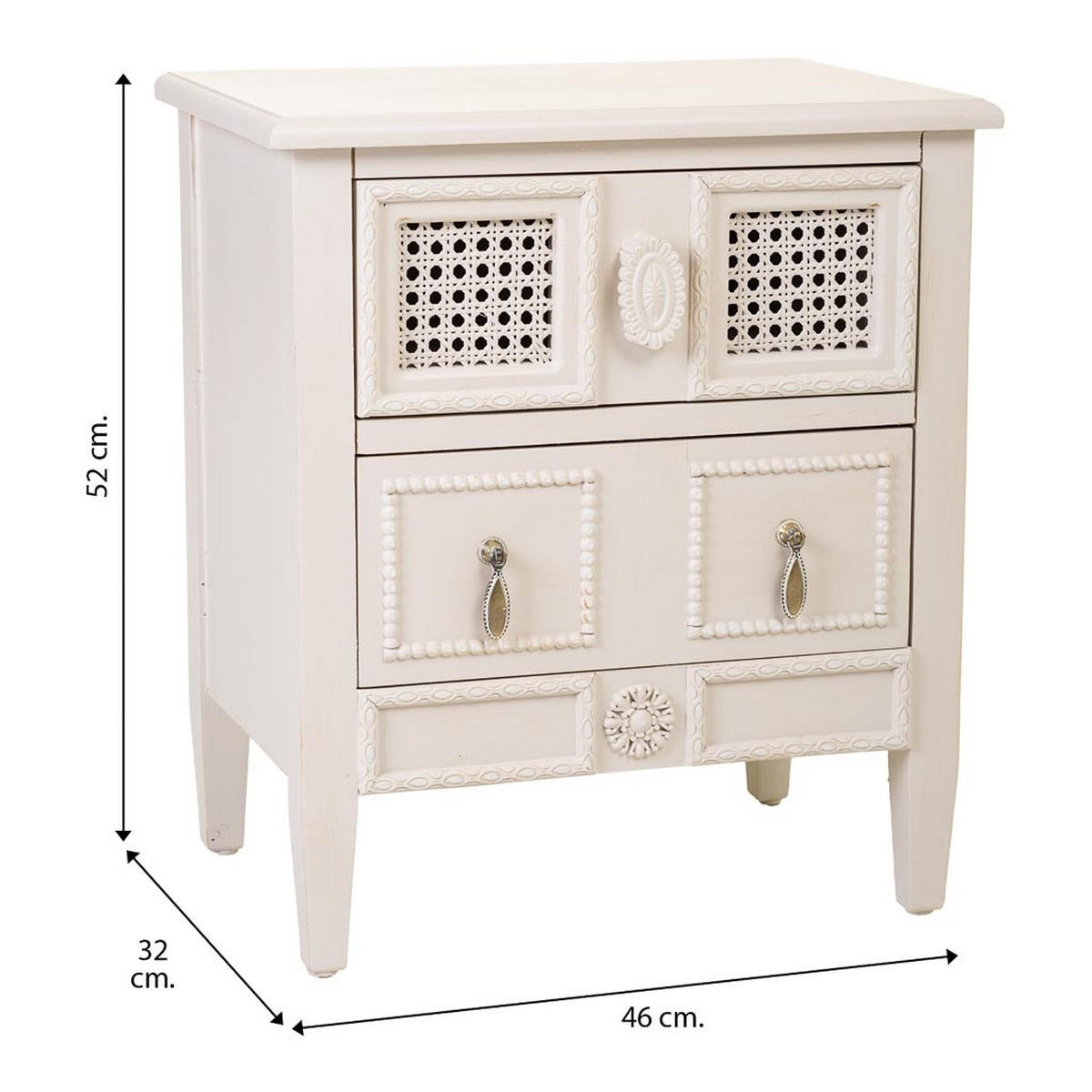 NACHTTISCH aus Holz, beige, 46x32x52cm - Beige, Holzwerkstoff (46/52/32cm) - Wanderlust