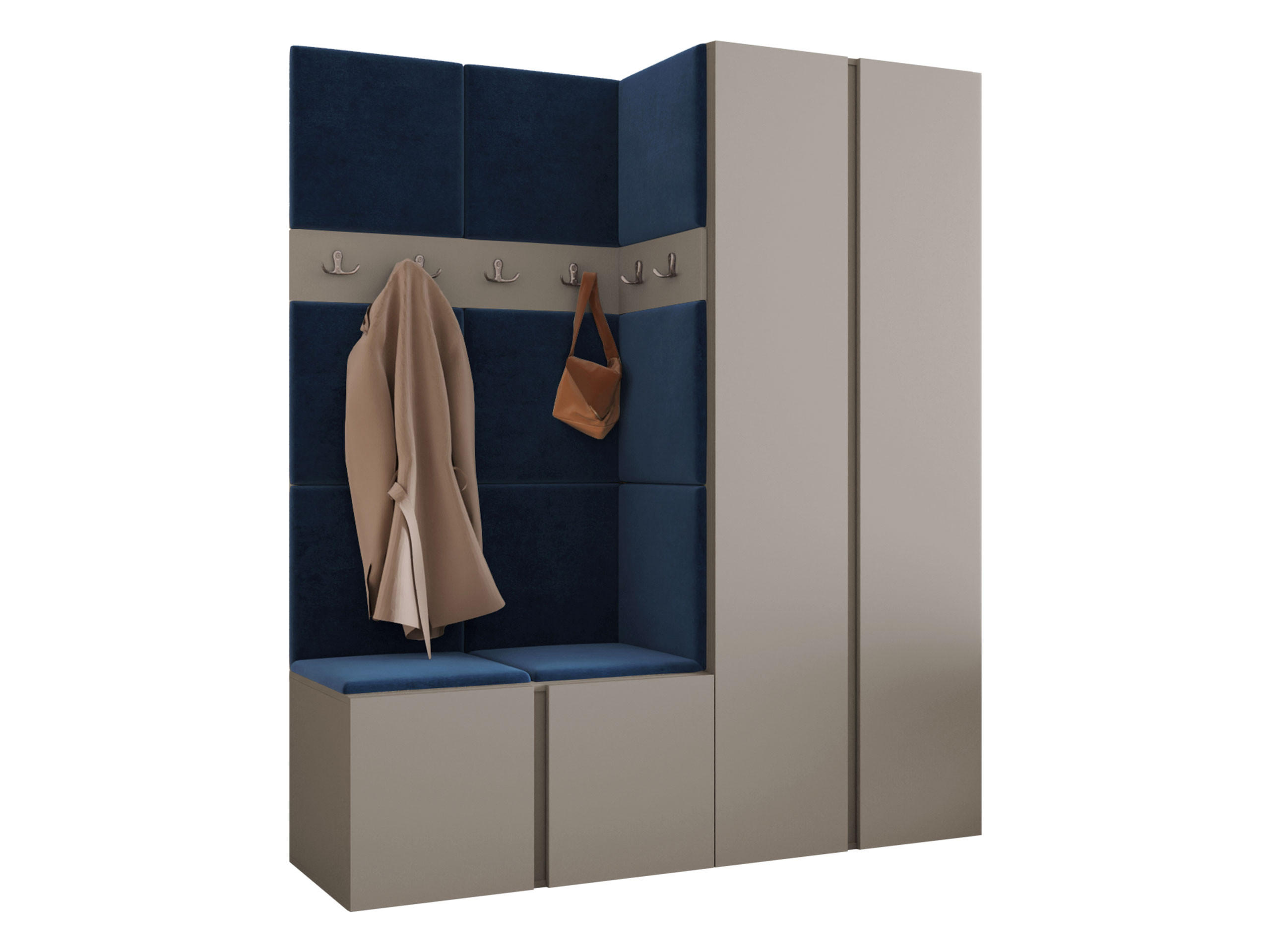 MOBILIER PENTRU HOL Orion III - albastru/cașmir, material plastic/compozit lemnos (158/186/46cm) - MIRJAN24