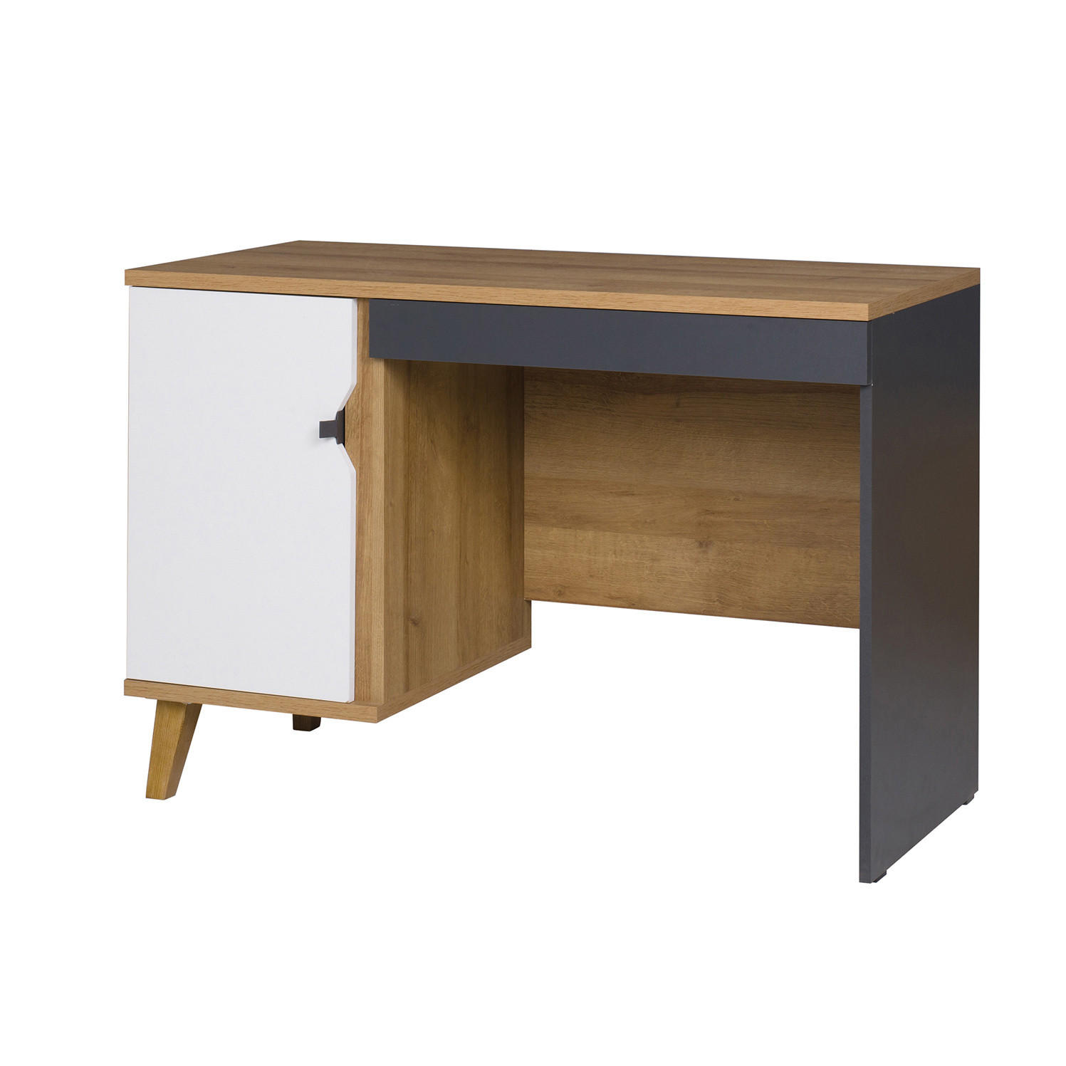 SCHREIBTISCH Aster 110x50 - Eichefarben/Graphitfarben, Holzwerkstoff/Kunststoff (50/110/75cm) - Ravio