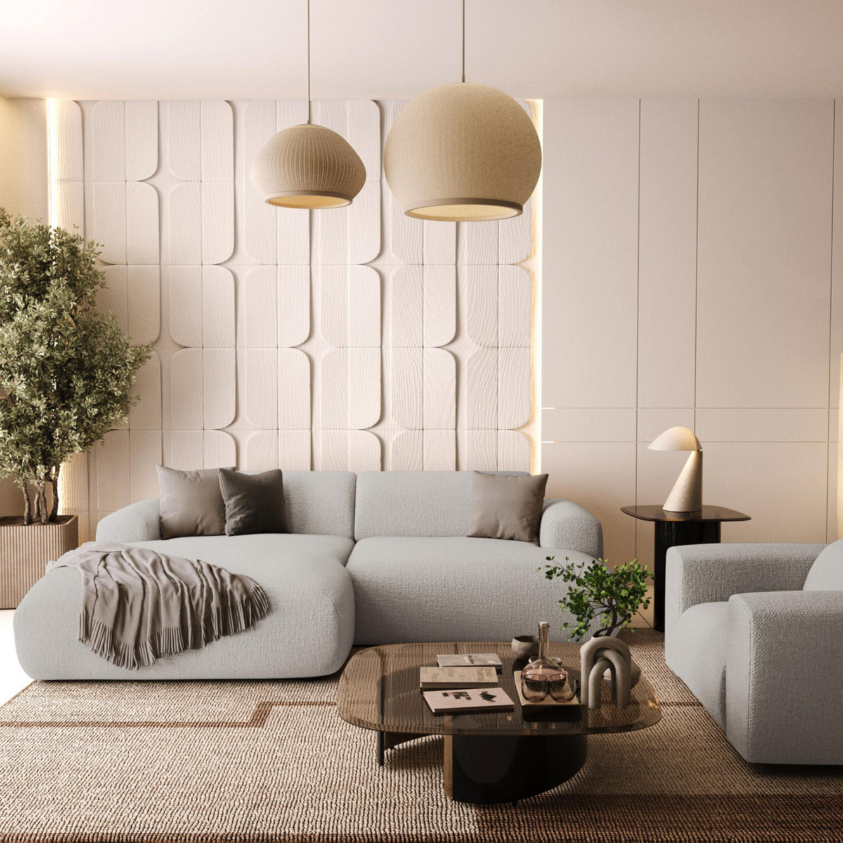 ECKSOFA (links) MYRA Köpergewebe Hellgrau 266cm - Hellgrau/Grau, Textil (165/266cm) - Sia Home
