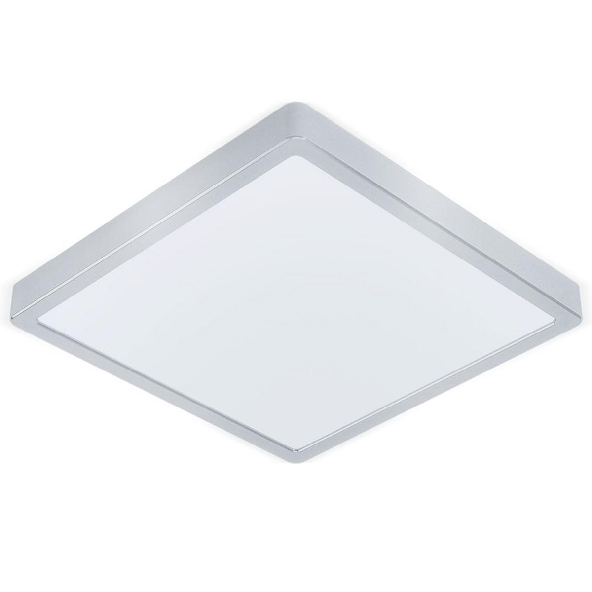 LED DECKENLEUCHTE Stahl Silber Opal - Silberfarben, Metall (28.5/28.5/2.8cm)