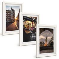 BILDER SET 3er Set - 20x30 cm Weißer Rahmen - Bilder von Essen in der Stadt London - Weiß, Kunststoff (20/30cm) - TULUP