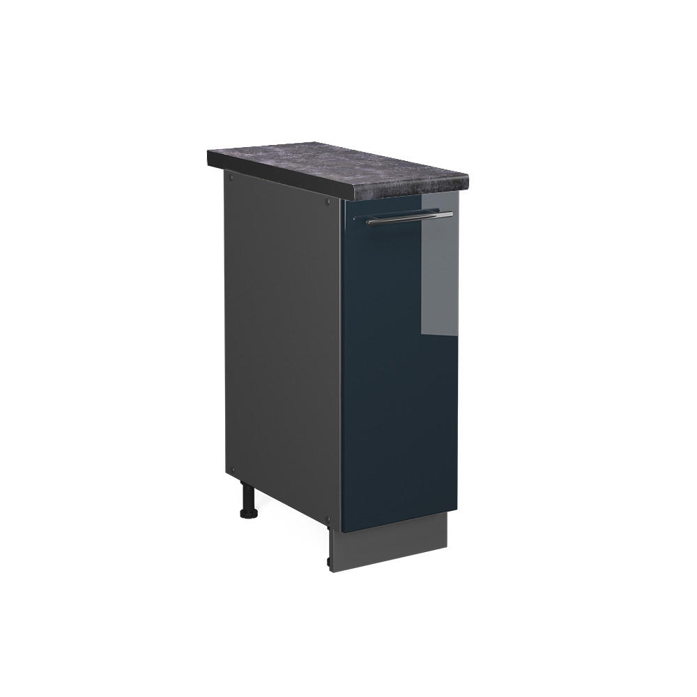 APOTHEKERUNTERSCHRANK Fame-Line Dunkelblau Hochglanz 30 cm AP Anthrazit - Anthrazit/Dunkelblau, Holzwerkstoff (30/82/60cm) - Vicco
