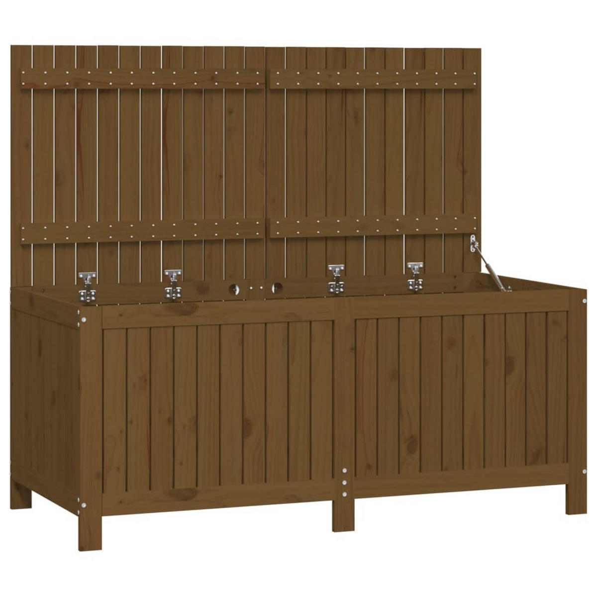 GARTENTRUHE Honigbraun 147x68x64 cm Massivholz Kiefer - Braun, Holz (147/64/68cm) - furnicato