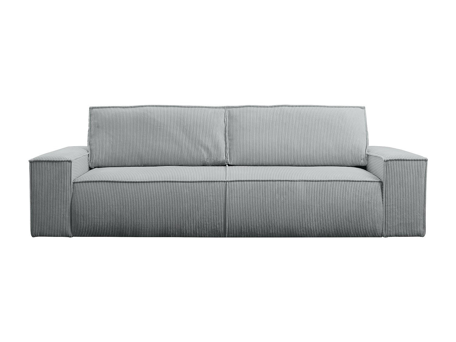 SCHLAFSOFA - 4 Personen - Samt, Stoff - Hellgrau - Hellgrau, Textil (257/85/102cm) - Vente-Unique