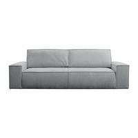 SCHLAFSOFA - 4 Personen - Samt, Stoff - Hellgrau - Hellgrau, Textil (257/85/102cm) - Vente-Unique