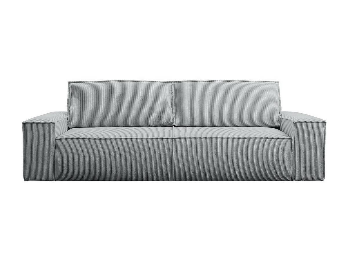 SCHLAFSOFA - 4 Personen-Sitzer - Samt, Stoff - Hellgrau - - Hellgrau, Textil (257/85/102cm) - Vente-Unique