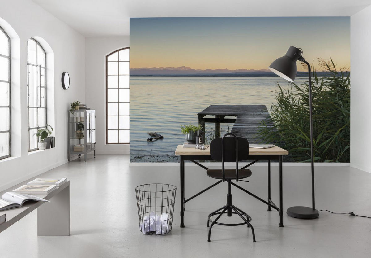 FOTOTAPETE Wald 450 x 280 cm - Blau, Papier (450/280cm) - Sanders & Sanders