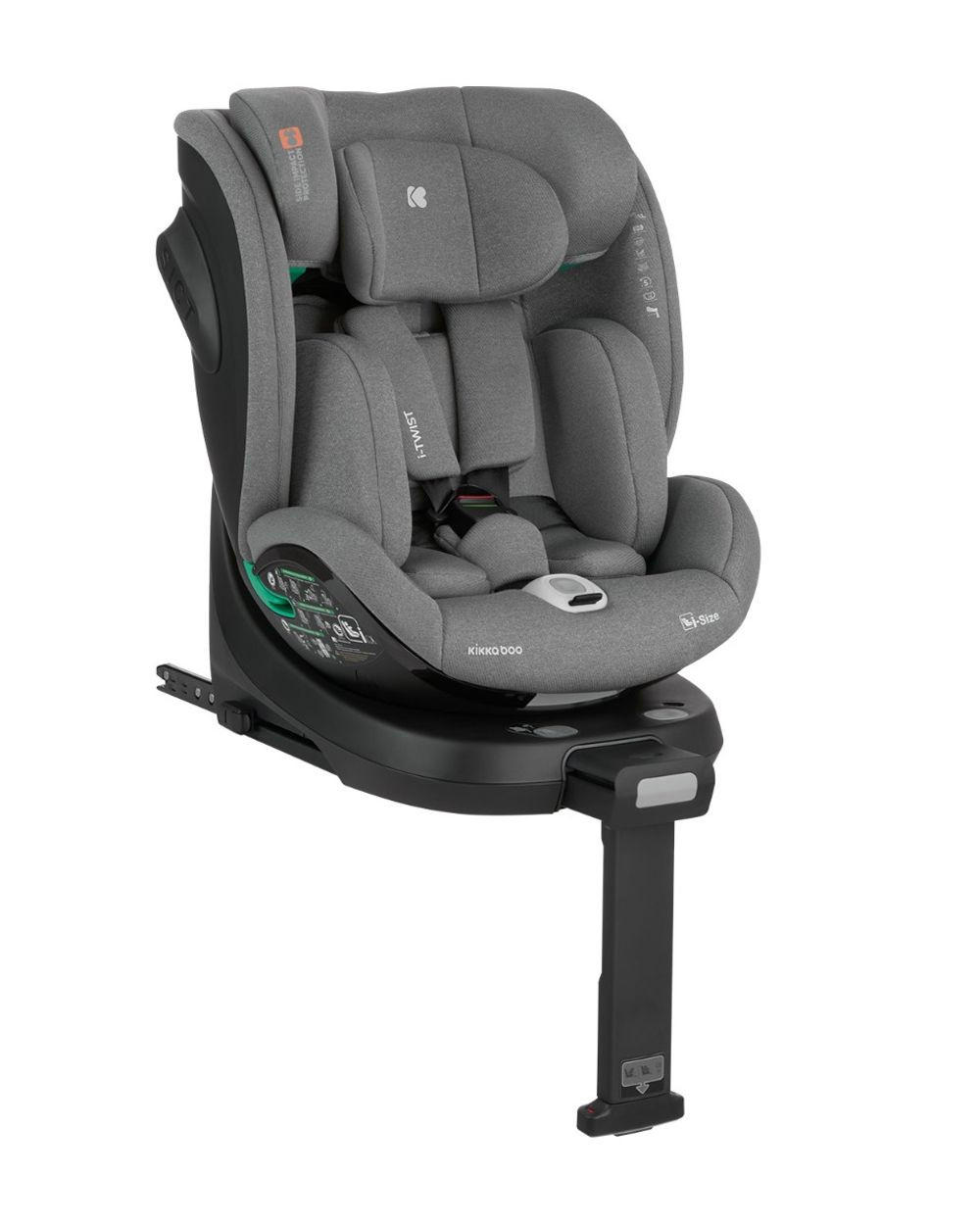 KINDERSITZ i-Twist i-Size dunkelgrau (40-150 cm) Gruppe 0+/1/2/3 Stützbein Isofix - Grau, Kunststoff (43/62/55cm) - Kikka boo
