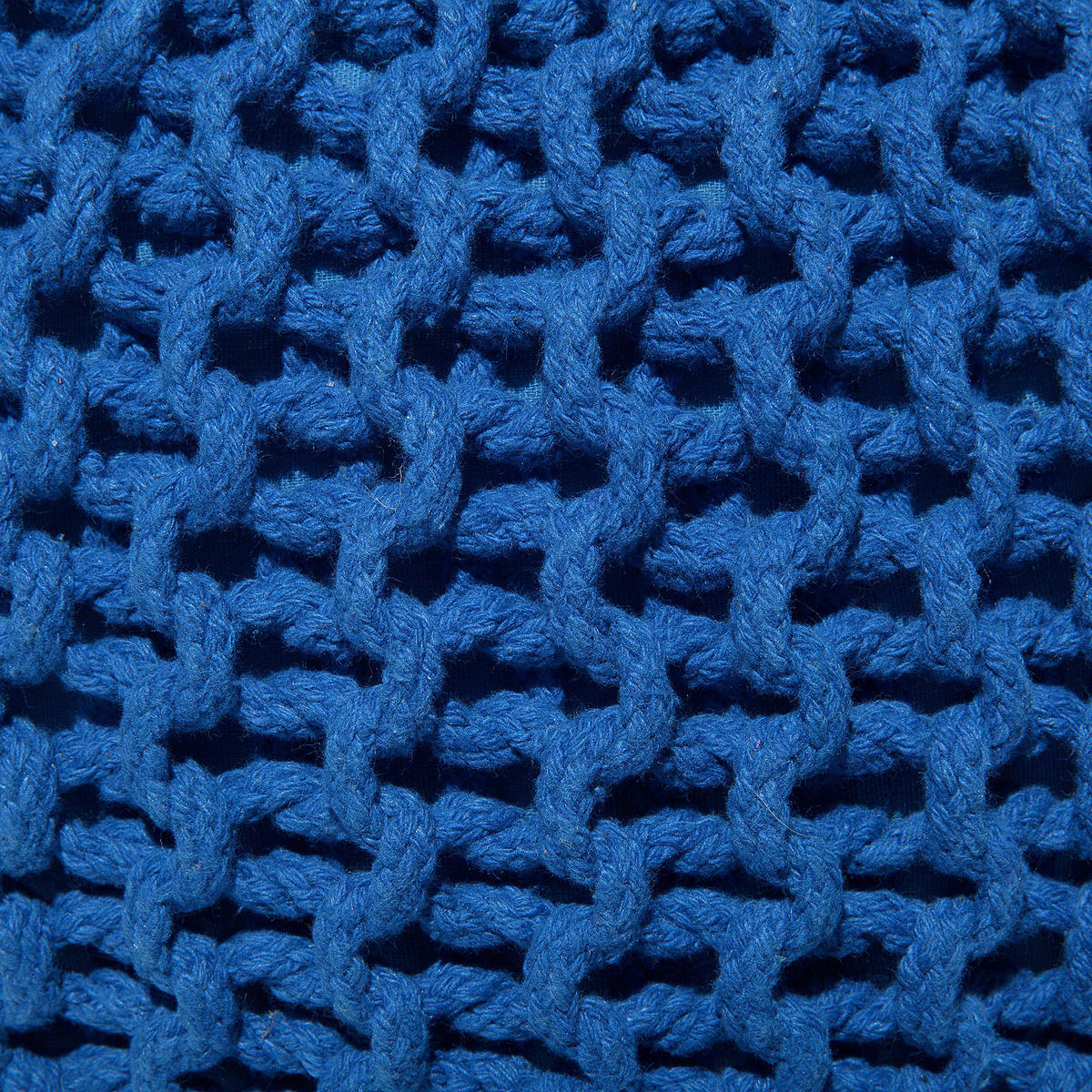 POUF Conrad 50/50/35 cm - Blau, Naturmaterialen/Textil (50/35/50cm) - Beliani