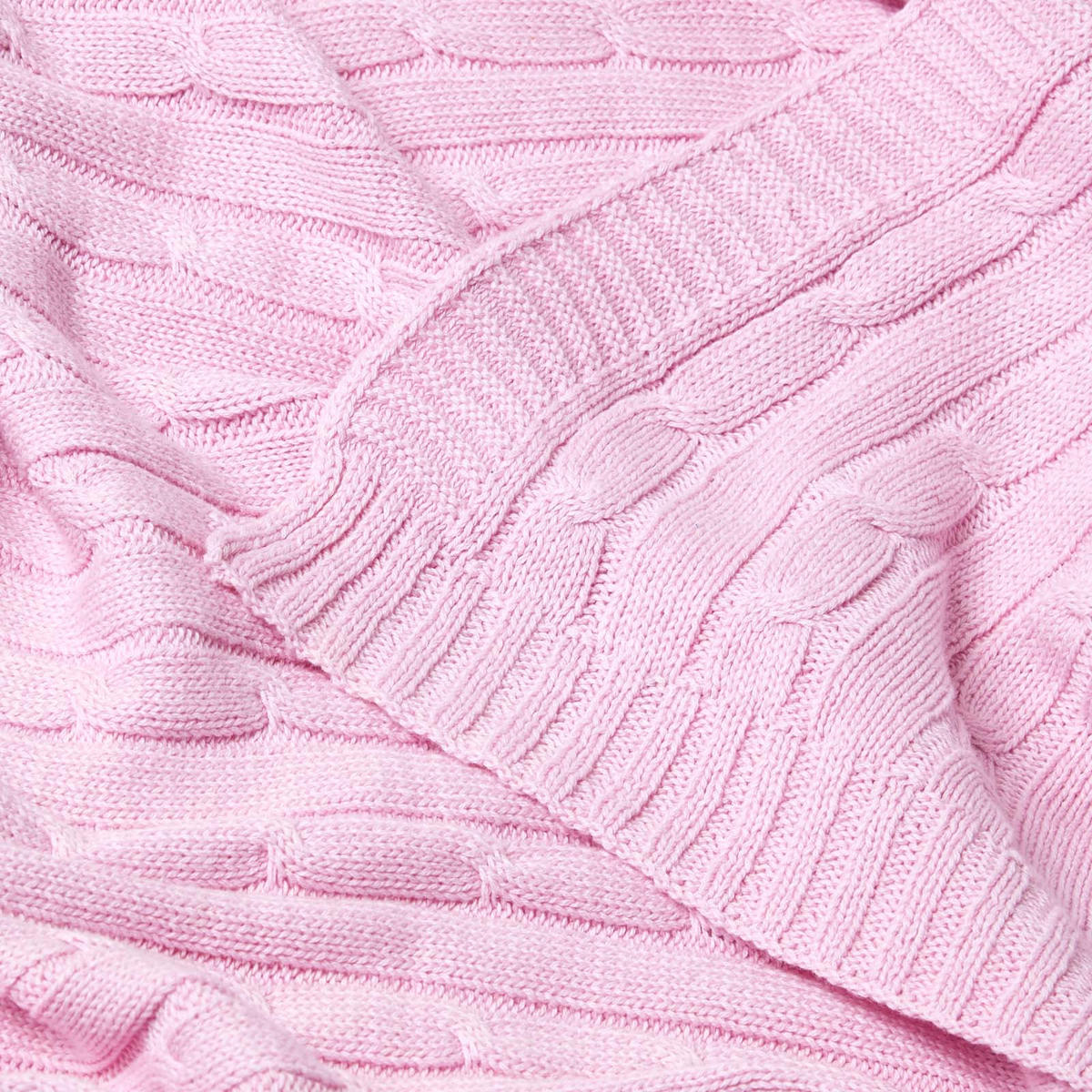 STRICKDECKE 150/200 cm, Baumwolle mit Rautenmuster - Rosa, Textil (150/200cm) - Homescapes
