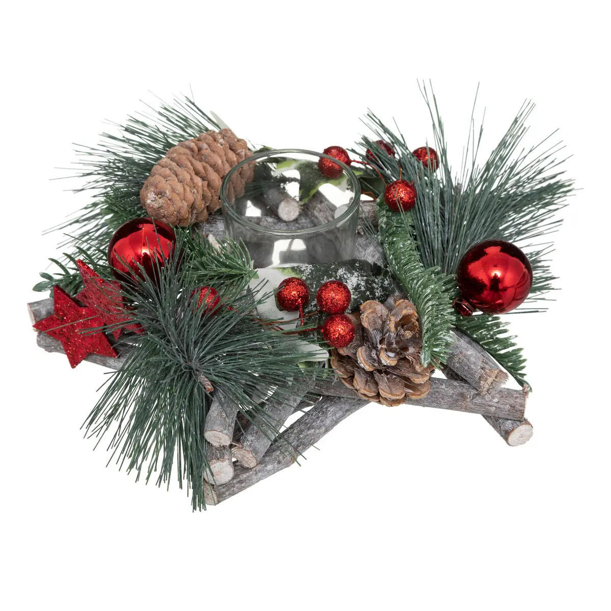 WEIHNACHTSSCHMUCK mit Platz für Kerze 20/8/20 cm - Multicolor, Holz (8/20/20cm) - Atmosphera Createur d´interieur