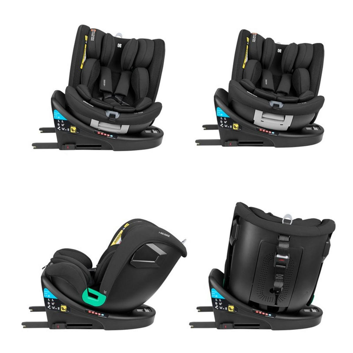 KINDERSITZ i-Reverse i-Size schwarz (40-150cm) Isofix 360-Drehung 5-Punkt-Gurt - Schwarz, Kunststoff (43/55/53cm) - Kikka boo