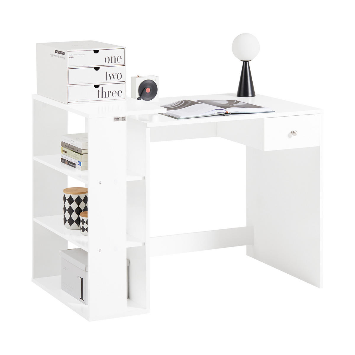 SCHREIBTISCH Weiß - Weiß, Holzwerkstoff (60/101/76cm) - SoBuy