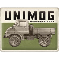 BLECHSCHILD 30/40 cm Daimler Truck Unimog Vintage - Multicolor, Metall (40/30/0.2cm) - Nostalgic-Art