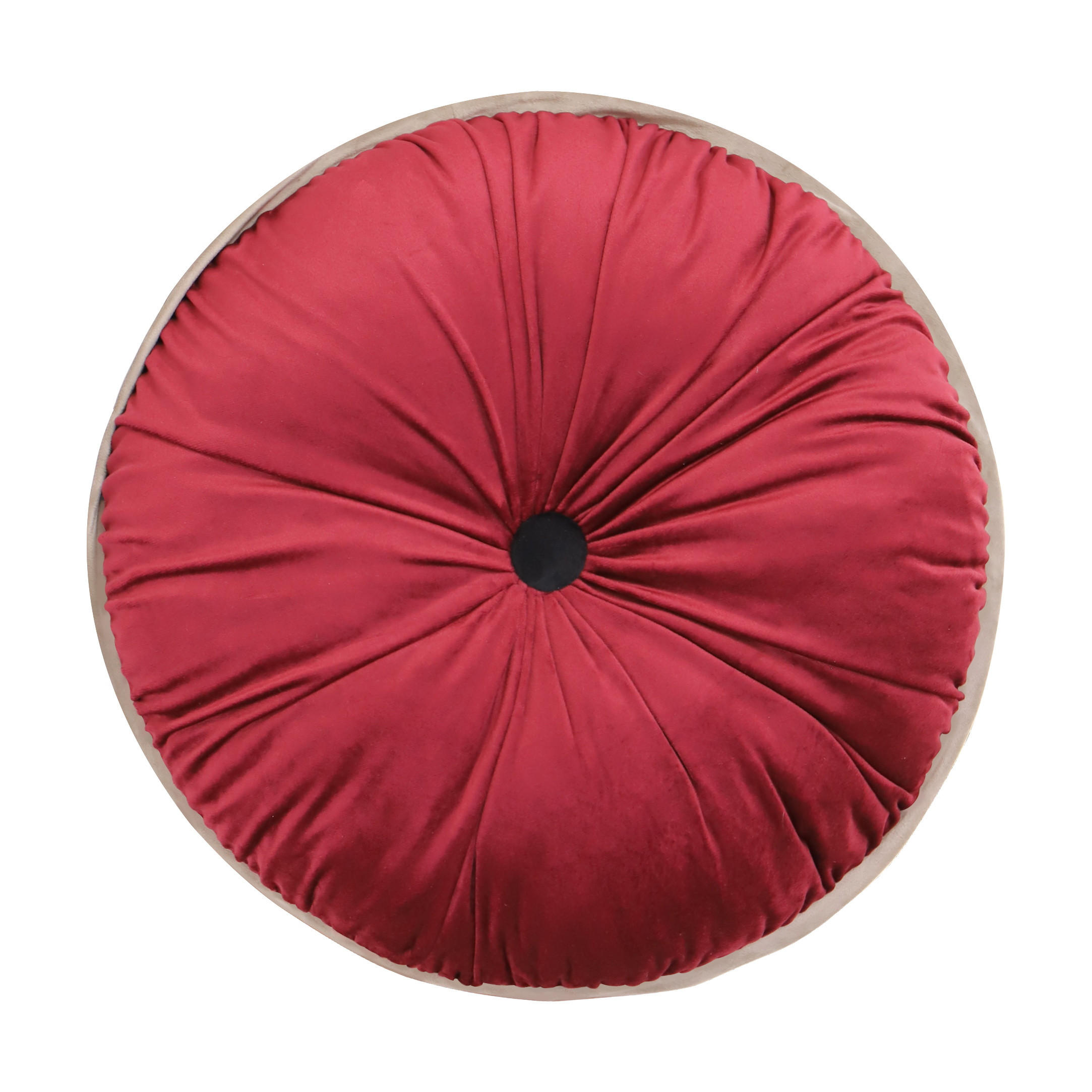 ZIERKISSEN Samt Rotwein - Weinrot, Textil (38/38cm) - Vercart