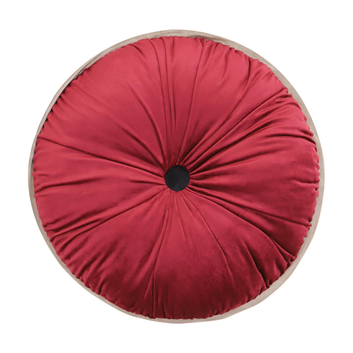 ZIERKISSEN Samt Rotwein - Weinrot, Textil (38/38cm) - Vercart