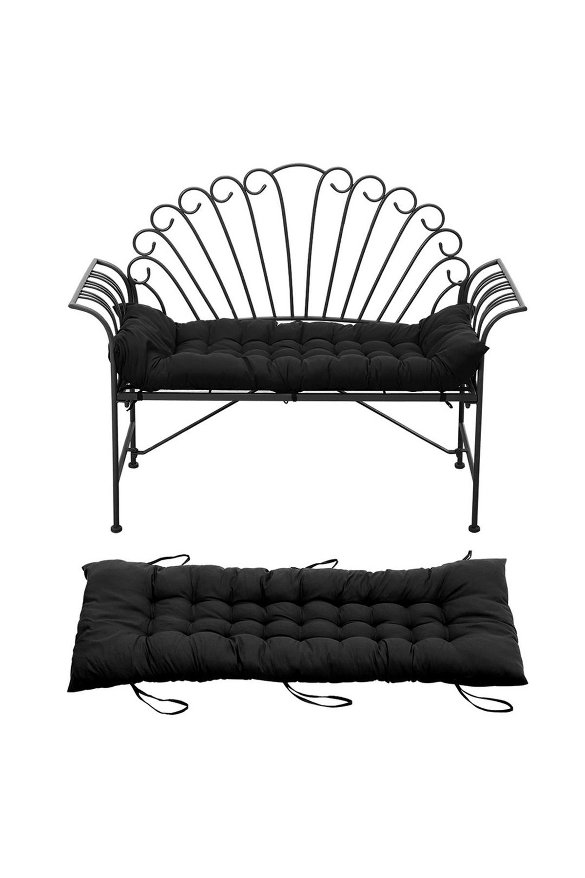 LIEGESTUHLKISSEN aus Baumwollmischung Dickes, weiches und bequemes für den Außenbereich 125 x 48 cm - Schwarz, Textil (48/125cm) - Livingandhome
