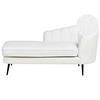 CHAISELONGUE Bouclé cremeweiß rechtsseitig Allier - Schwarz/Weiß, Textil (150/75/76cm) - Beliani