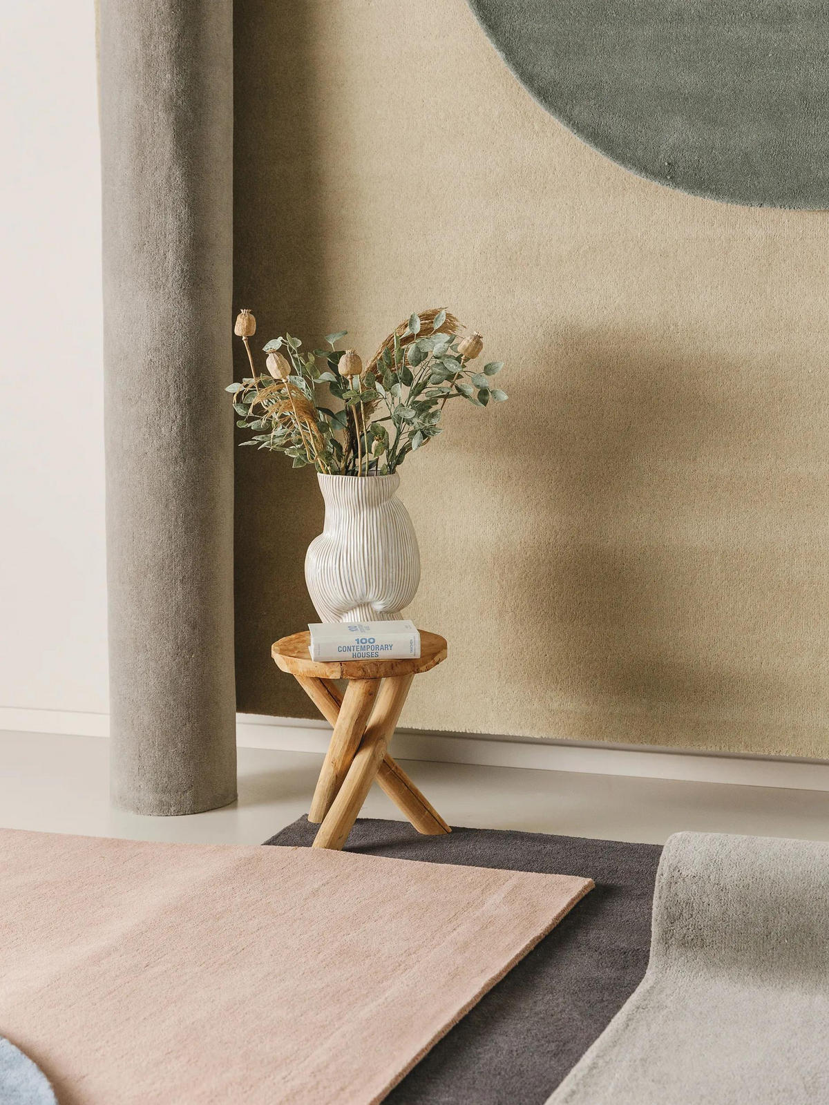 VOLNENA preproga Bent siva 160x230 cm - siva, tekstil/naravni materiali (160/230cm) - benuta Nest