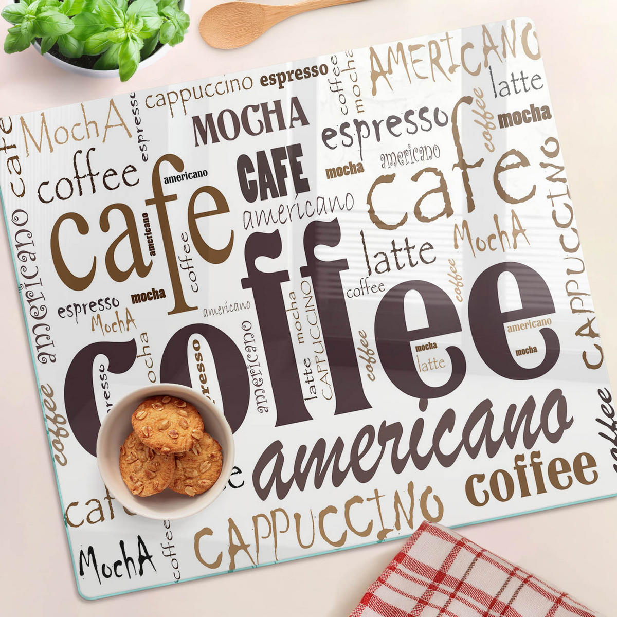 GLASPLATTE 60x52 cm Kaffee - Braun, Glas (60/0.4/52cm) - TULUP