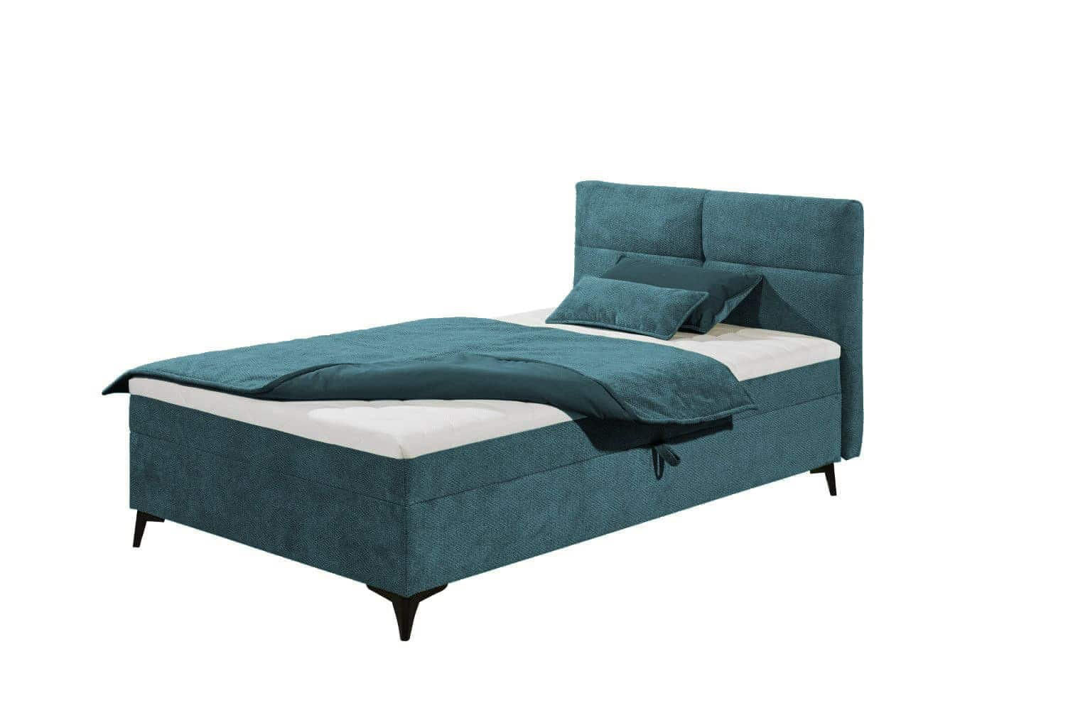 BOXBETT 120x200 inkl. Topper und Bettkasten - Petrol/Schwarz, Holz/Holzwerkstoff (120/200cm) - ed exciting design