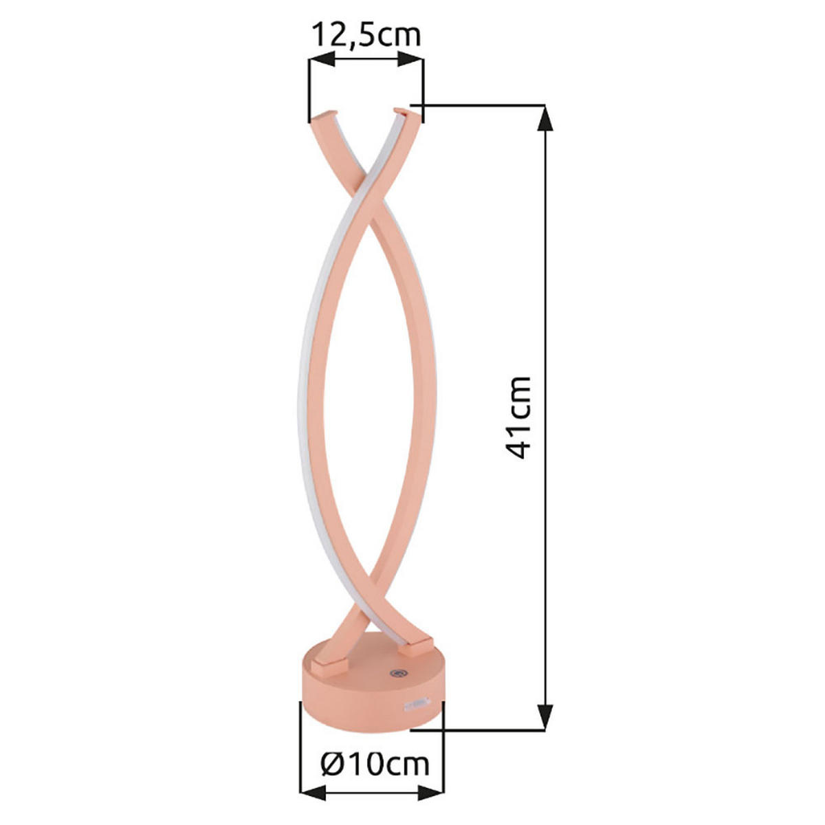 LED TISCHLEUCHTE Opal Pfirsichfarben - Orange, Kunststoff (12.5/10/41cm) - Globo Lighting