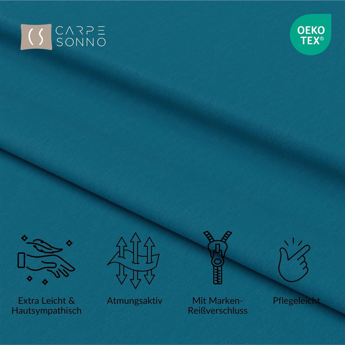 MIKROFASER-BETTWÄSCHE 135x200 cm Petrol - Petrol, Textil (135/200cm) - Carpe Sonno