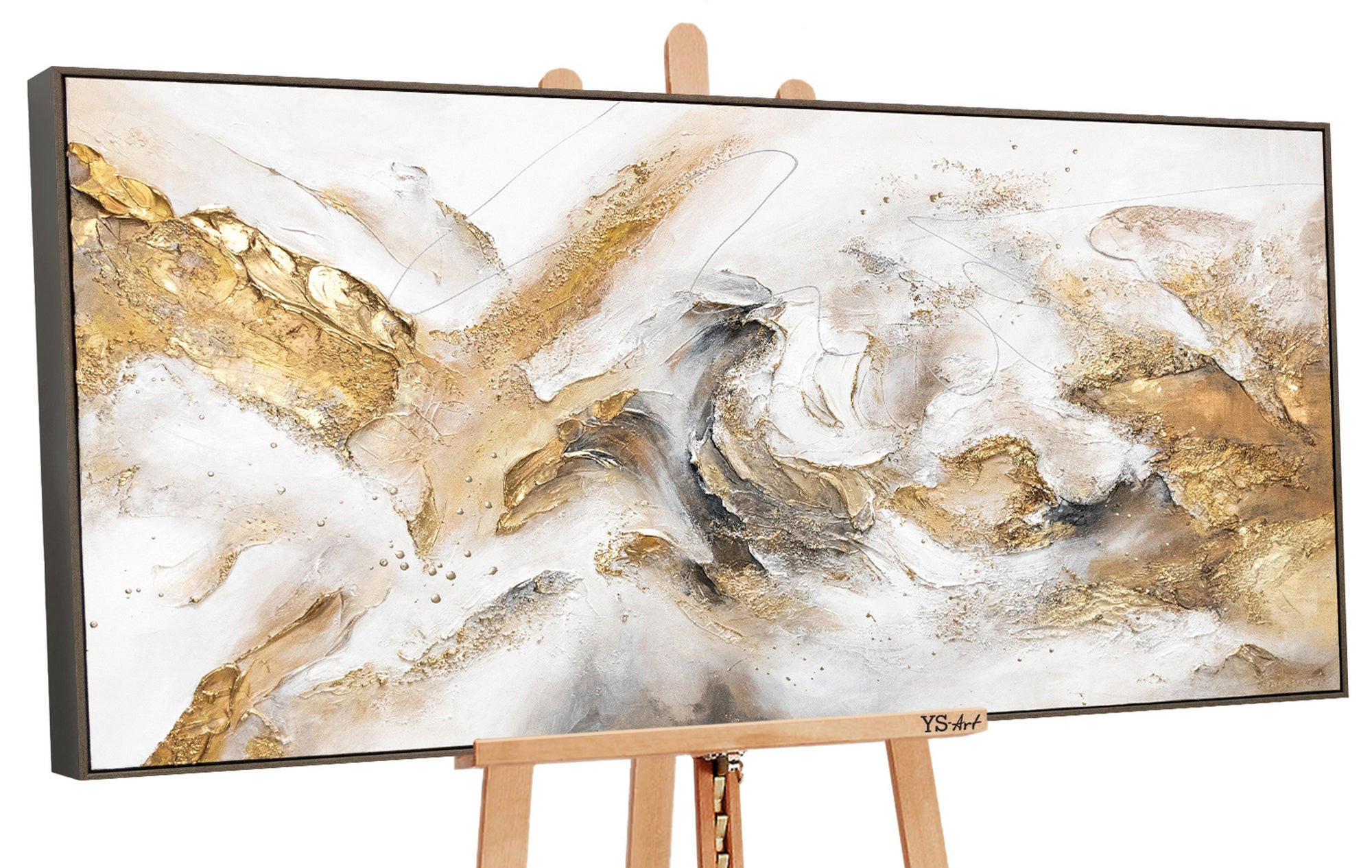 GEMÄLDE Konsonanz Schattenfugenrahmen Grau 100x50 cm - Grau, Holz (100/50cm) - YS-art gallery