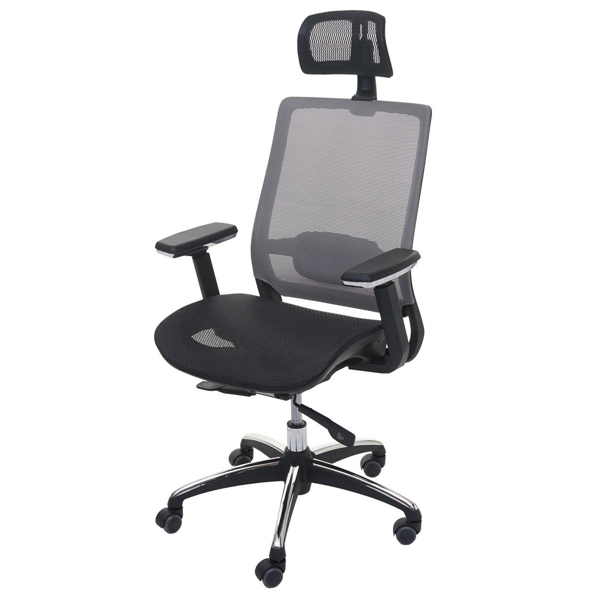 BÜROSTUHL Schwarz, Grau - Schwarz/Grau, Textil (63/124/68cm) - MCW