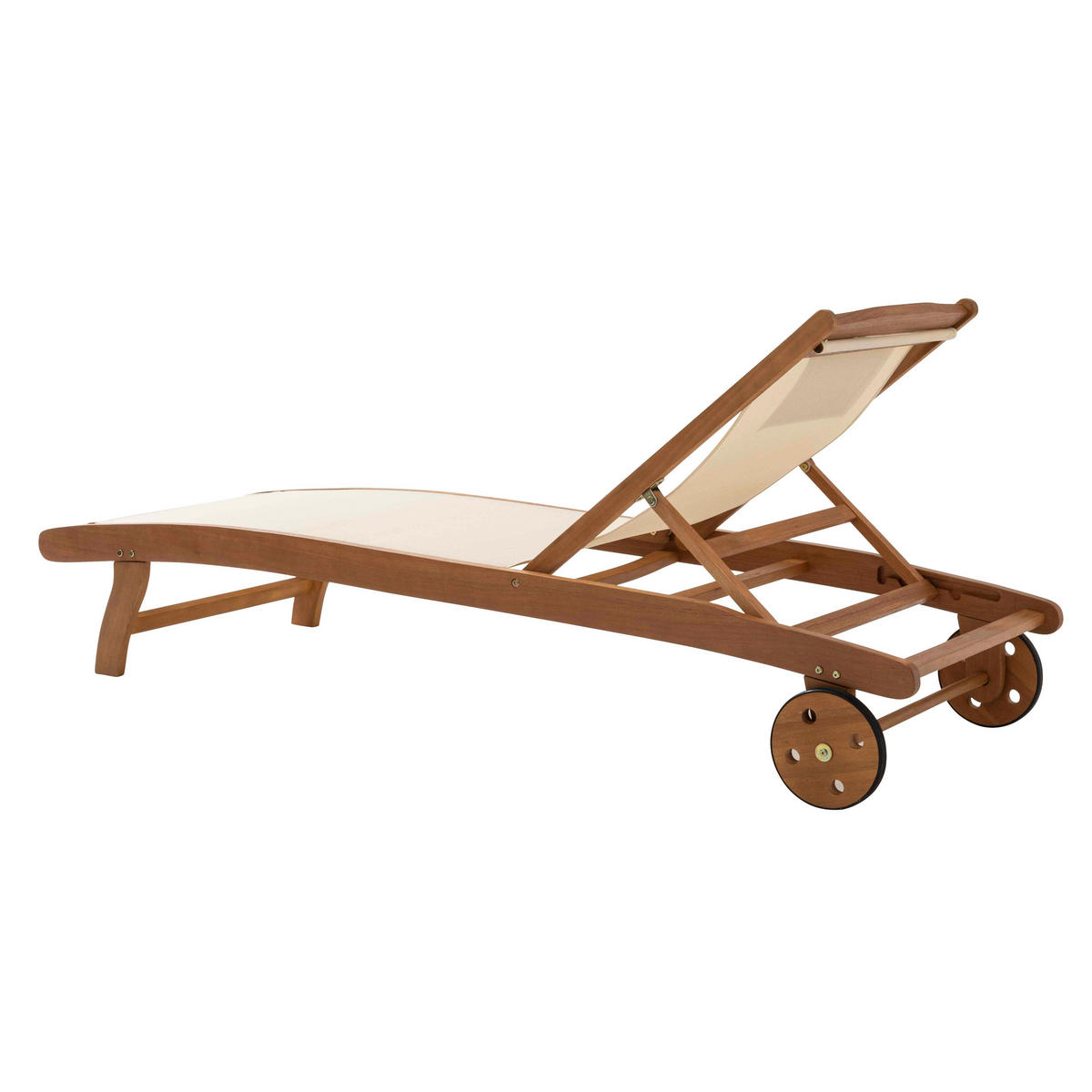 SONNENLIEGE 2-tlg., Weiß - Weiß, Holz (69/37/196cm) - Oviala