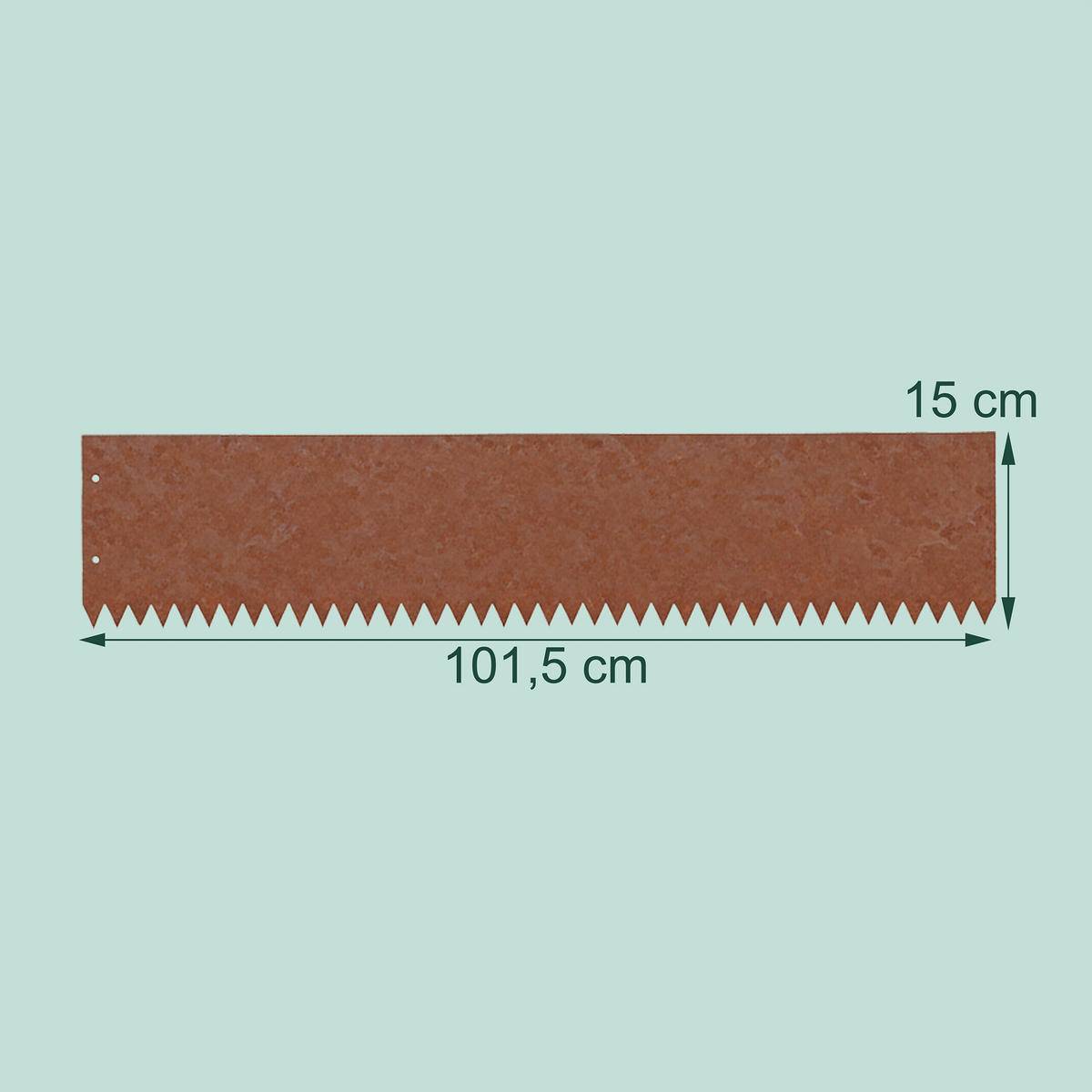 SADA obrubníků - hnědá, kov (101.5/15/0.1cm) - Relaxdays