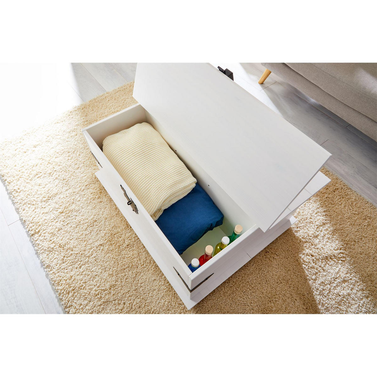 TRUHENTISCH TEQUILA - Weiß, Holz (72/92/44cm) - IDIMEX