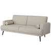 SCHLAFSOFA 3-Sitzer aus Stoff, Beige - Beige, Metall (91/85/209cm) - Giga Meubel