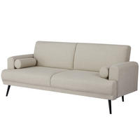 SCHLAFSOFA 3-Sitzer aus Stoff, Beige - Beige, Metall (91/85/209cm) - Giga Meubel