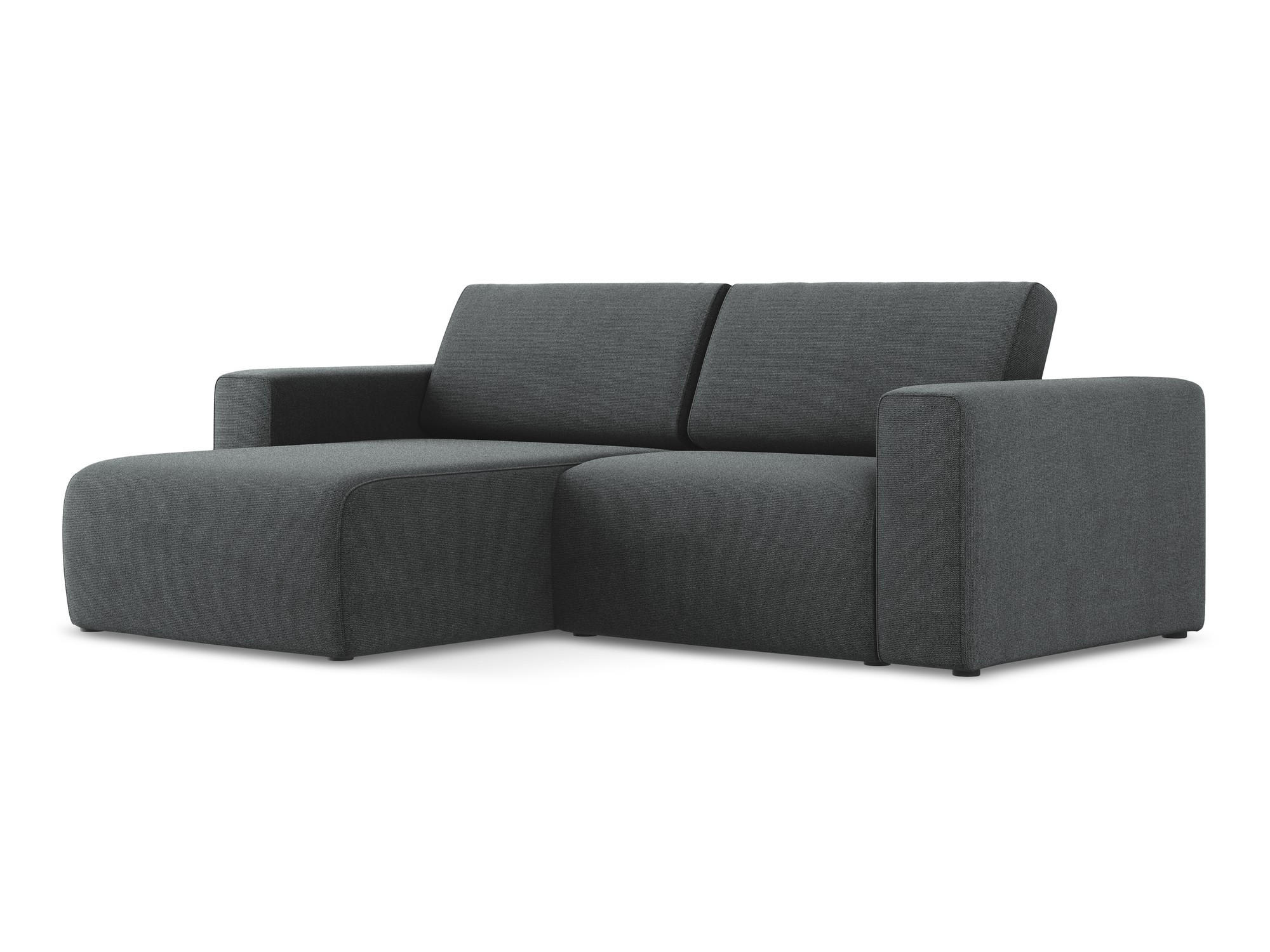 ECKSOFA Links Strukturstoff Stoff Grau - Schwarz/Grau, Kunststoff/Textil (167/224cm) - Makamii