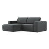 ECKSOFA Links Strukturstoff Stoff Grau - Schwarz/Grau, Kunststoff/Textil (167/224cm) - Makamii