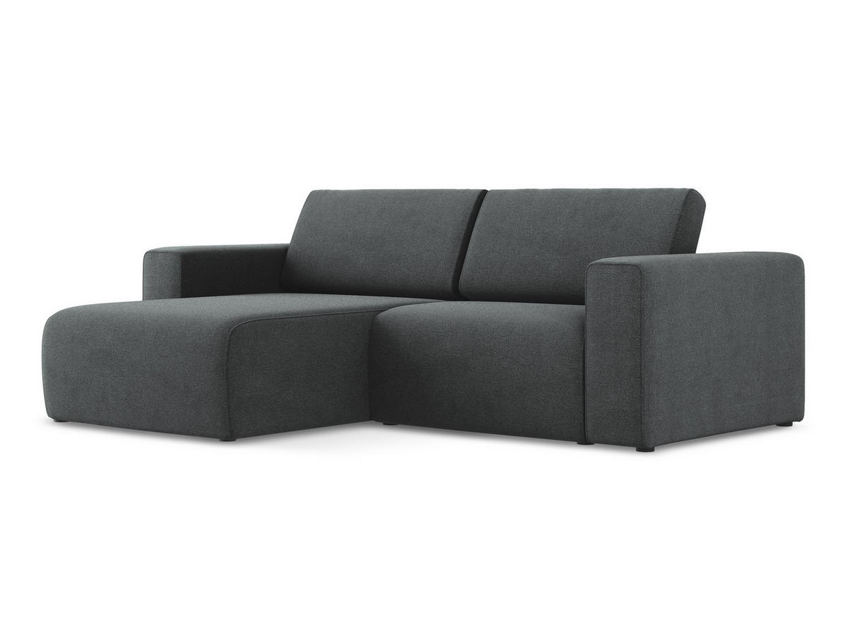 ECKSOFA Links Strukturstoff Stoff Grau - Schwarz/Grau, Kunststoff/Textil (167/224cm) - Makamii