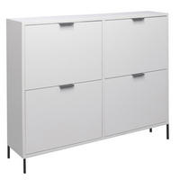 SCHUHSCHRANK Erna 120x25x101 Kreidegrau matt Lack - Hellgrau, Holzwerkstoff (120/101/25cm) - 58aufmkessel