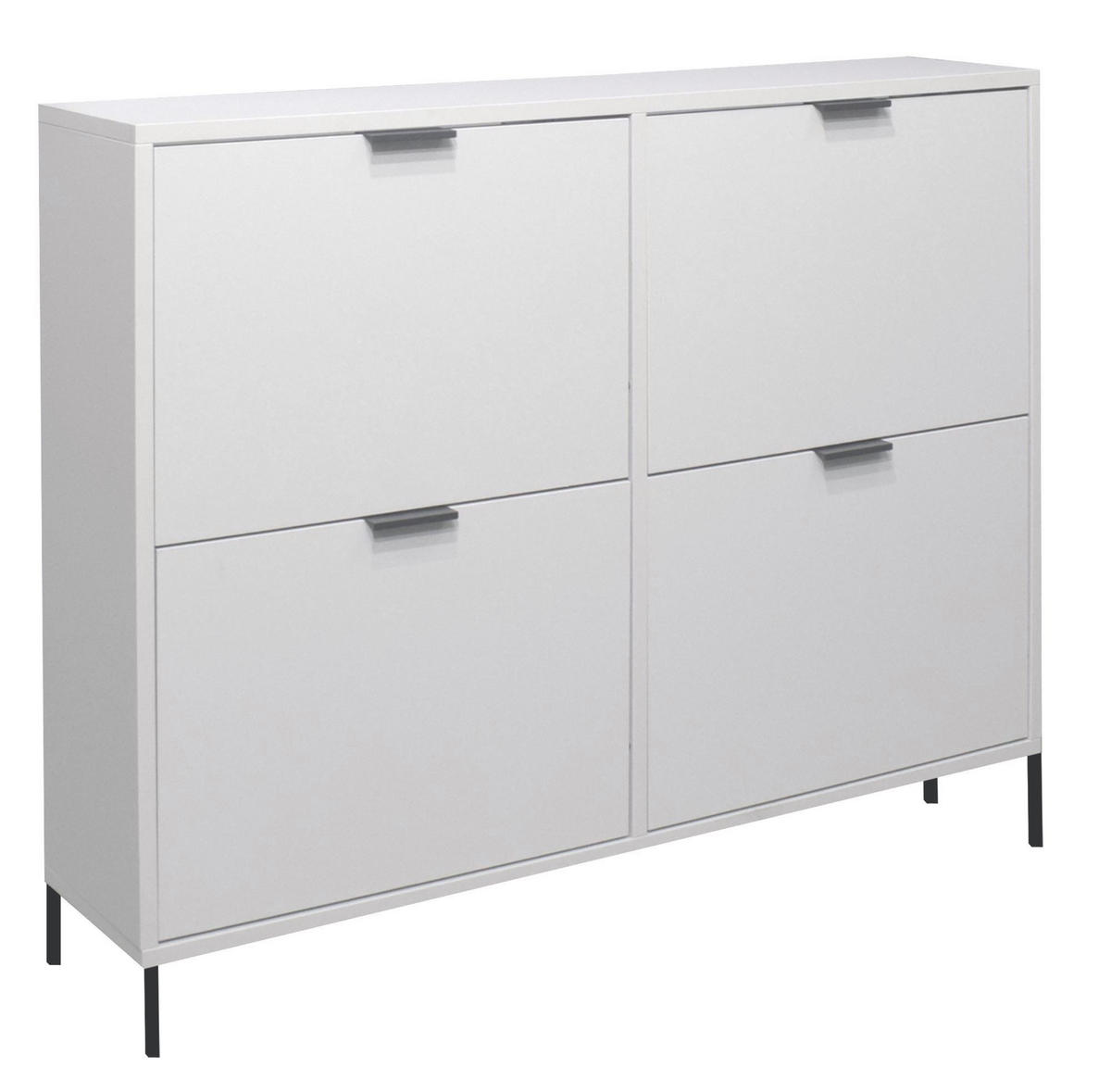 SCHUHSCHRANK Erna 120x25x101 Kreidegrau matt Lack - Hellgrau, Holzwerkstoff (120/101/25cm) - 58aufmkessel