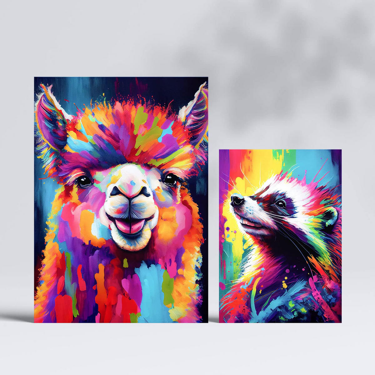 POSTER Set Mit 6 Dumme Tiere Im Hochformat Lebhafte Aquarell Stil Illustrationen A3 & A4 Rahmenlos - Klar, Papier (29/3cm) - Nacnic