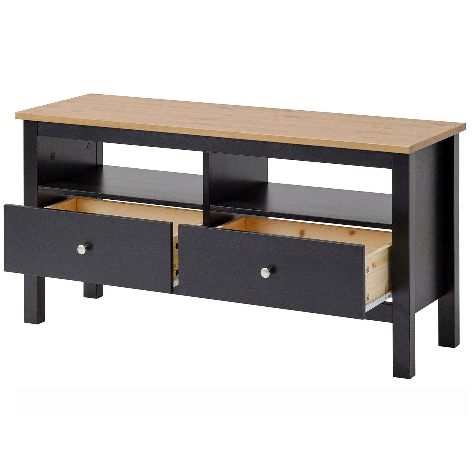 KOMMODE Massivholz 37/110/55 cm - Schwarz, Holz (110/55/37cm) - hagge home