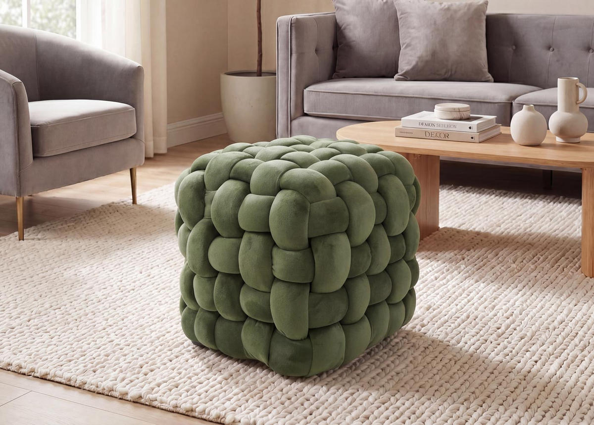 HOCKER Green - Grün, Textil (39/39/39cm) - MCW