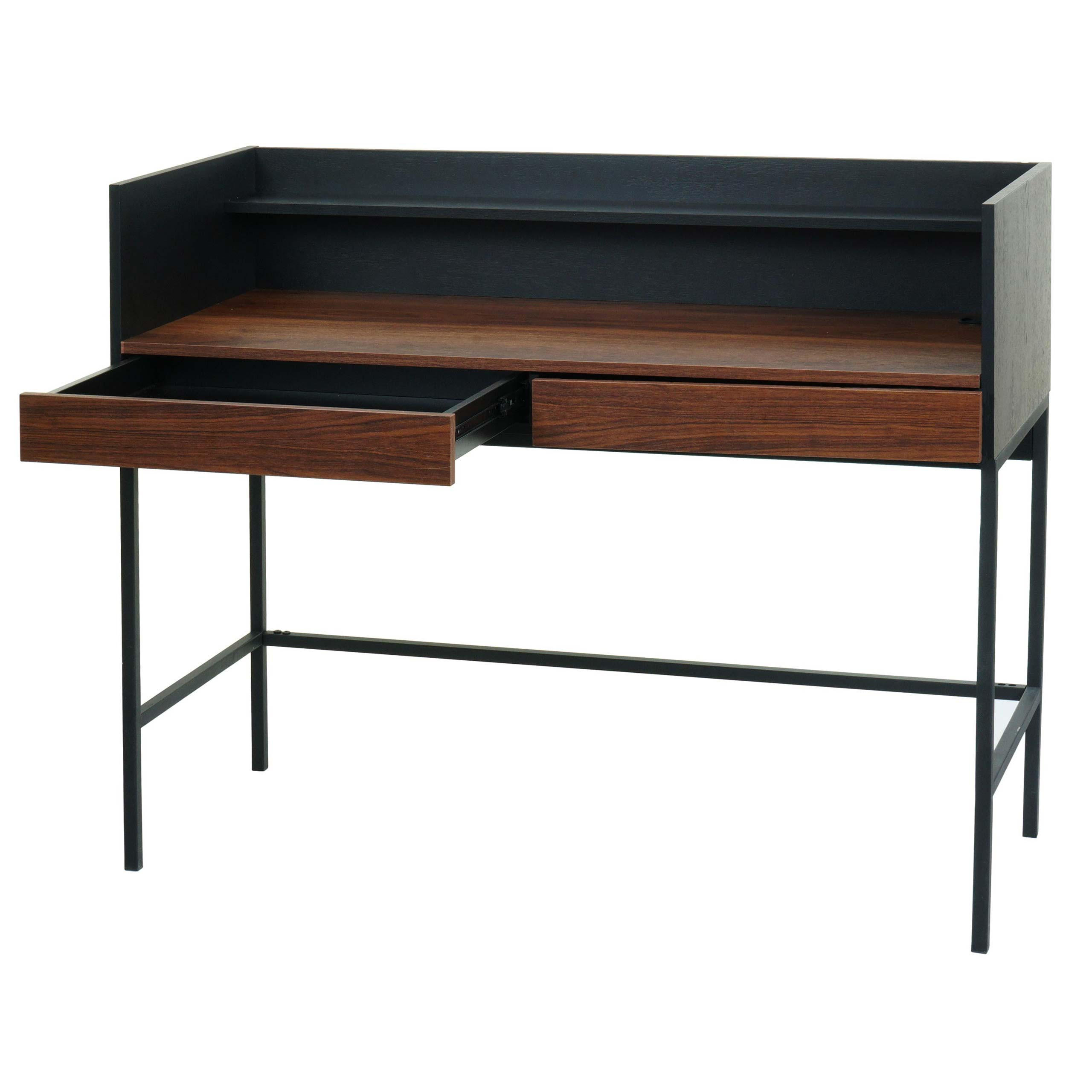 SCHREIBTISCH Schwarz, Braun - Schwarz/Braun, Holz (50/120/99cm) - MCW