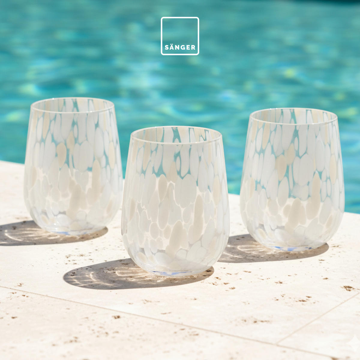 TRINKGLÄSER Set Curacao - 4 teilig - Transparent/Beige, Glas - Sänger