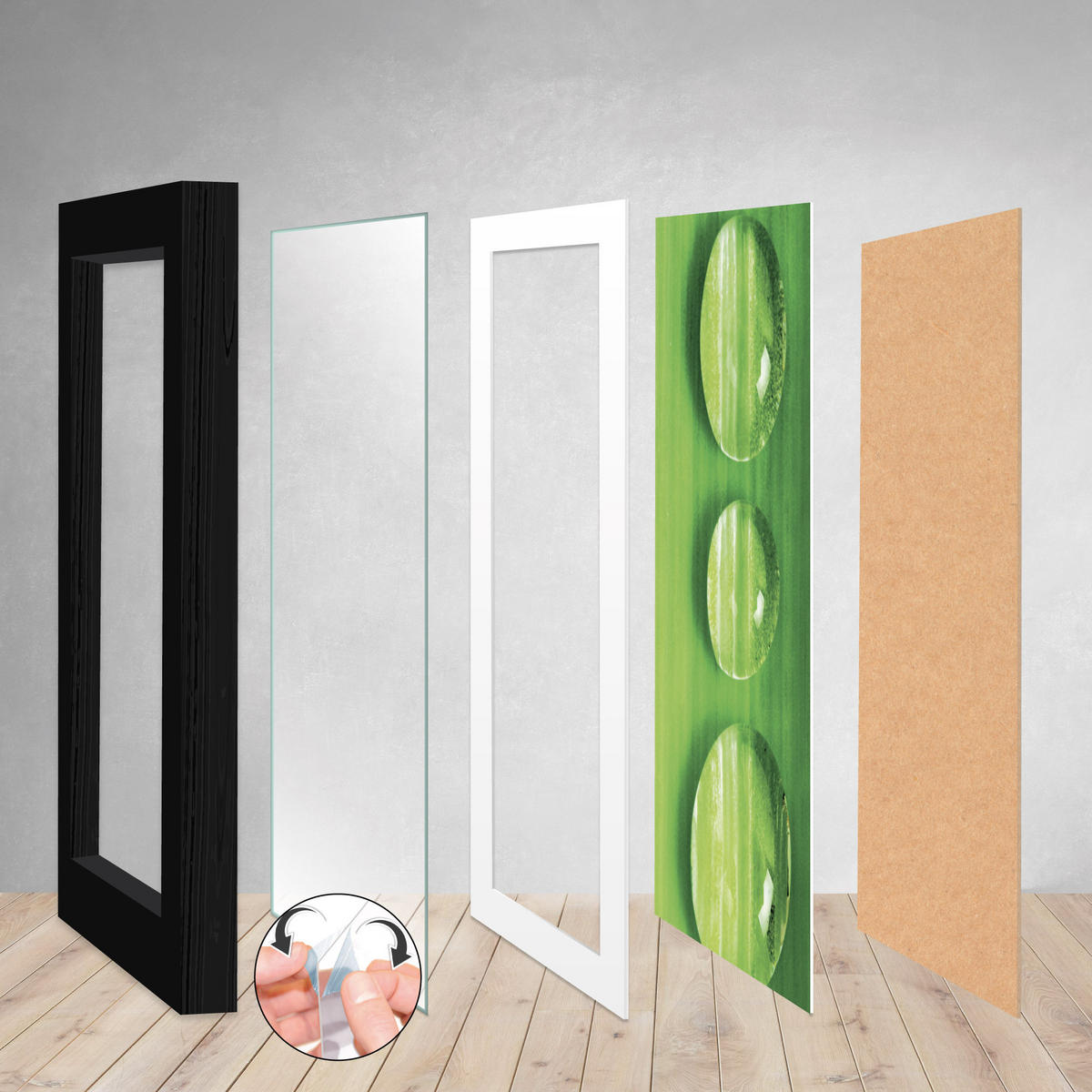 BILDERRAHMEN Nature MDF Schwarz (24tlg) - Schwarz, Holzwerkstoff (26/27/36cm) - BoMoe