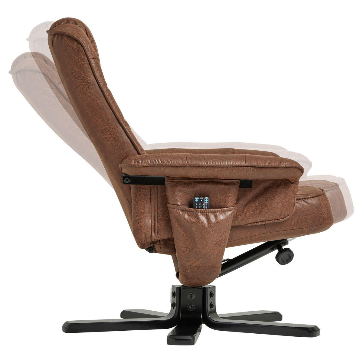 RELAXSESSELSET CHARLY - Dunkelbraun/Schwarz, Textil (76/87/61cm) - IDIMEX